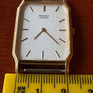 Seiko 2 Jewel Gold tone Rectangular Quartz Watch
